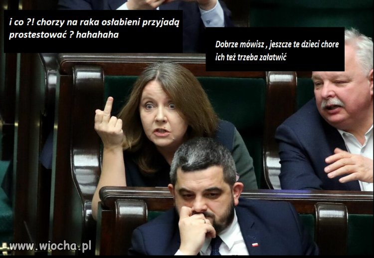 Tym palcem chorych pozdrawiam 