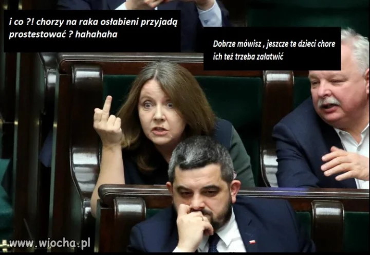 Tym palcem chorych pozdrawiam 