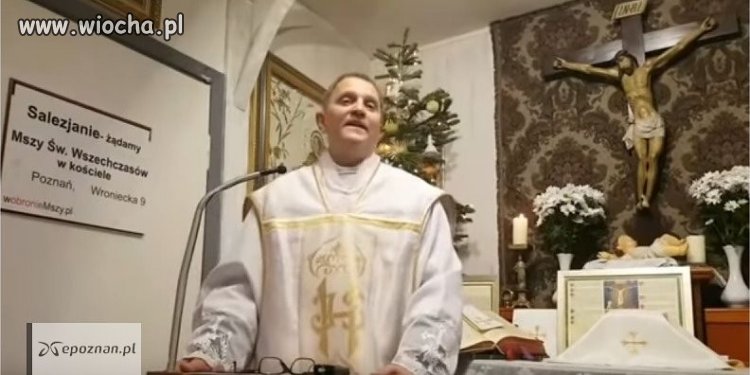 Pato-Ksiądz Michał Woźnicki z Poznania na mszy ...