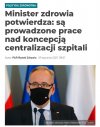 Najpierw sieć szpitali, teraz centralizacja.