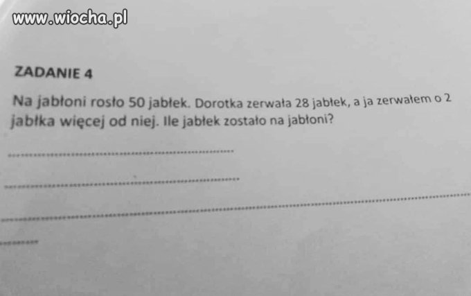 Zadanie znalazłem w sieci.
