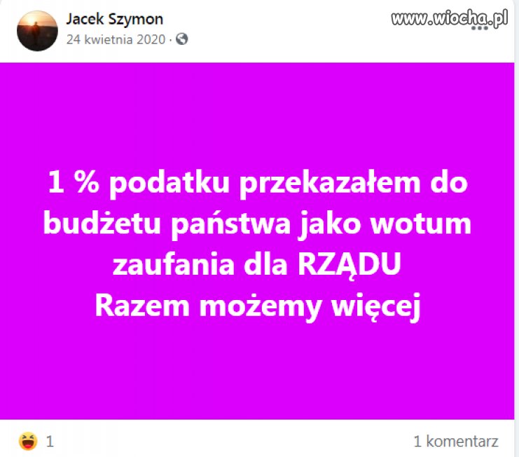 Jest tyle szlachetnych instytucji by oddać ten 1%