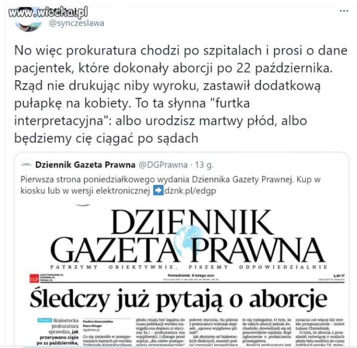 Prokuratura żąda od szpitali danych pacjentek.