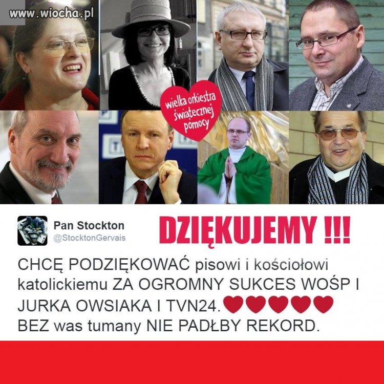Dziękuję. I to jest jedyne za co im mogę ...