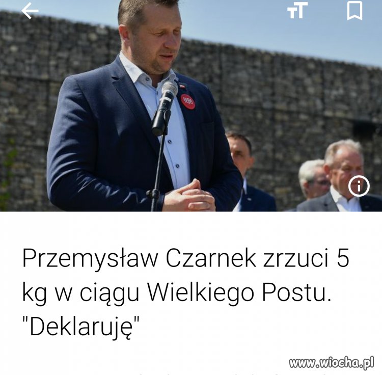 A kiedy to? Ten post? Czy w świeckim podobno