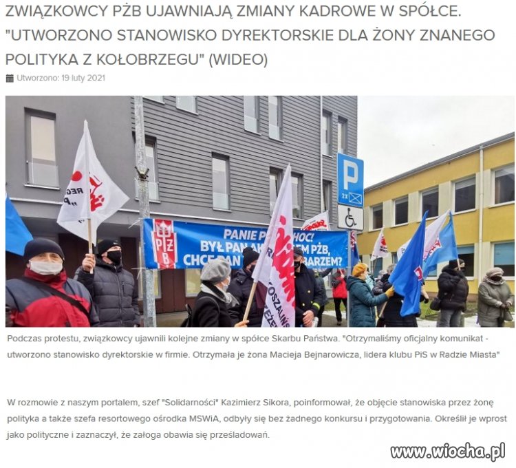 Żona radnego pis na stanowisku dyrektorskim w PŻB