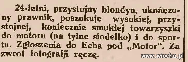 Przedwojenny Tinder...