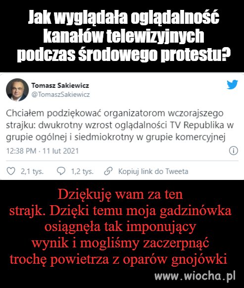 Tomasz Sakiewicz dziękuje 