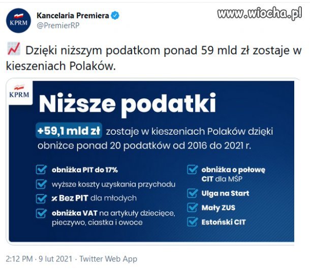 Obniżyli 5 podatków i wprowadzili 40 nowych. KŁAMCY!