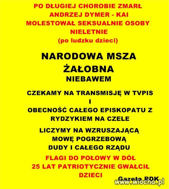 PO DŁUGIEJ CHOROBIE ZMARŁ ANDRZEJ DYMER 