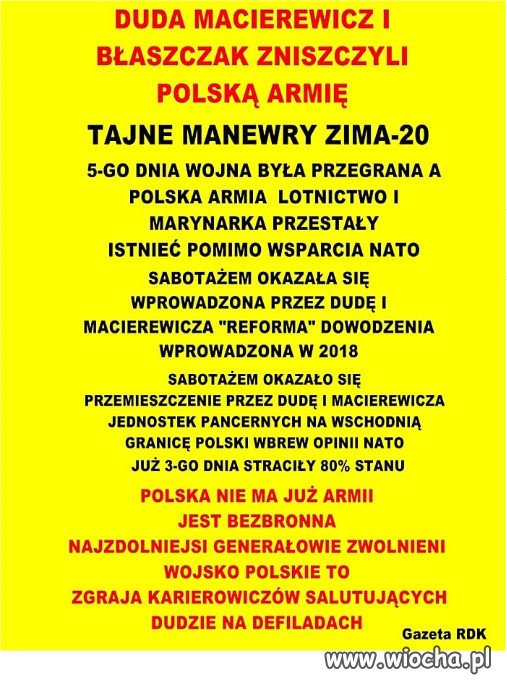 DUDA MACIEREWICZ I BŁASZCZAK ZNISZCZYLI POLSKĄ ARMIĘ