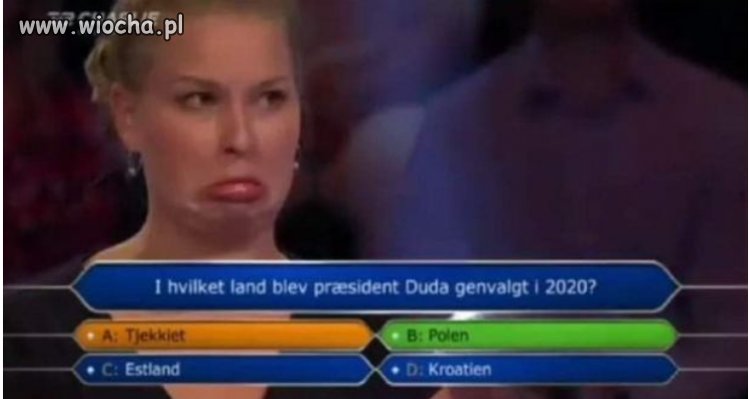 Milionerzy. W duńskiej edycji padło pytanie o Dudę