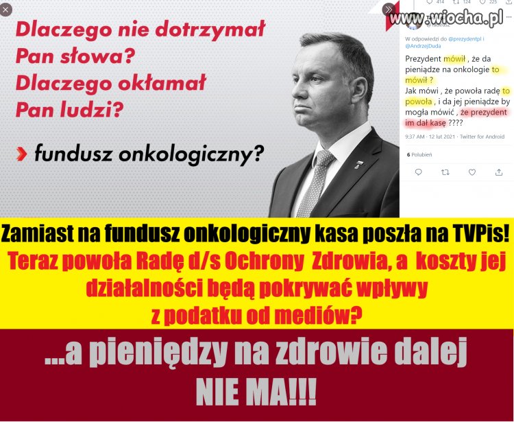Powoła radę d/s ochrony  zdrowia, a koszty jej działalności będą pokrywać wpływy z podatku od mediów?