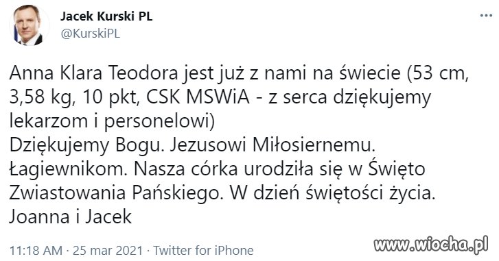 Podobno jest już w drodze ojciec ojców z Torunia