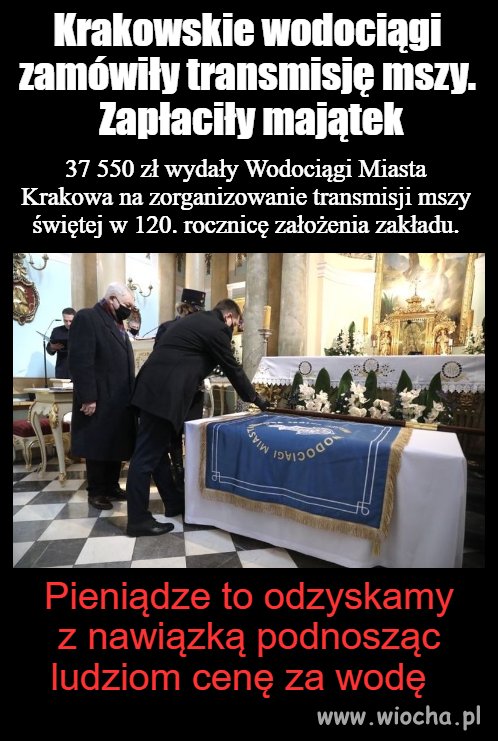 Zapłacimy za mszę w cenie wody 