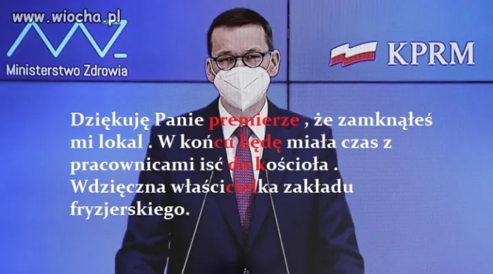 Dziękuję Ci Panie premierze mój jedyny.