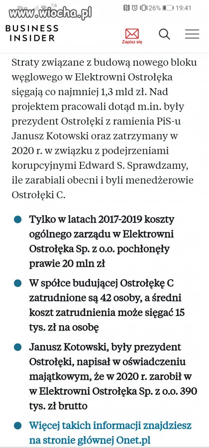 Swoje to by liczyli co do grosza