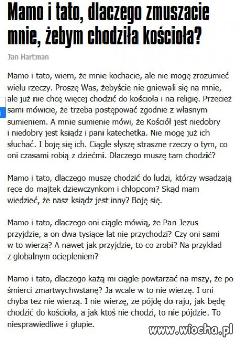 List do rodziców...