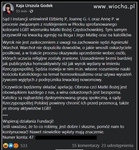 Godek dostaje szału po tym jak sąd uniwinnił aktywistki ...