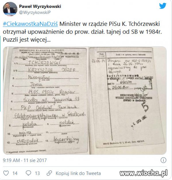 Szef Rady Doradców Morawieckiego, a SB.