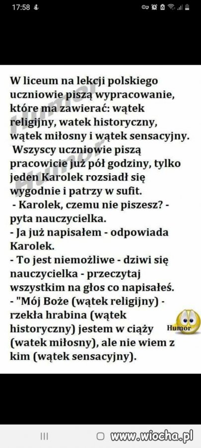 Dowcip na wieczór.