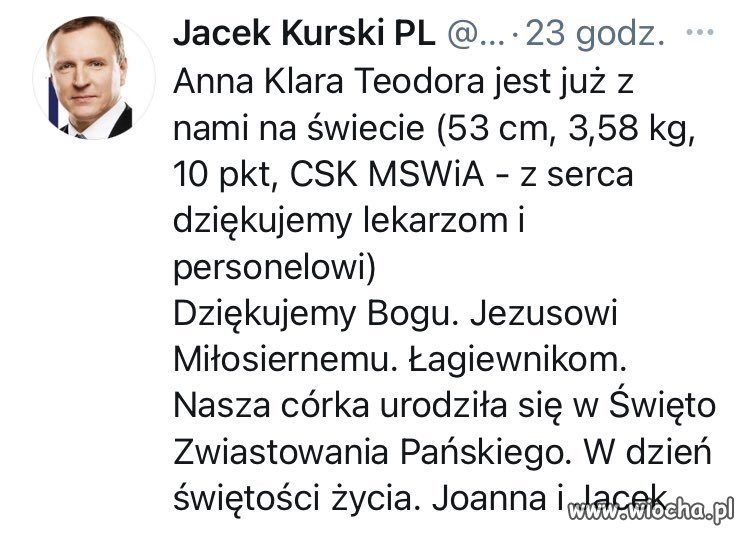 Składajmy w komentarzach życzenia dla Jacka