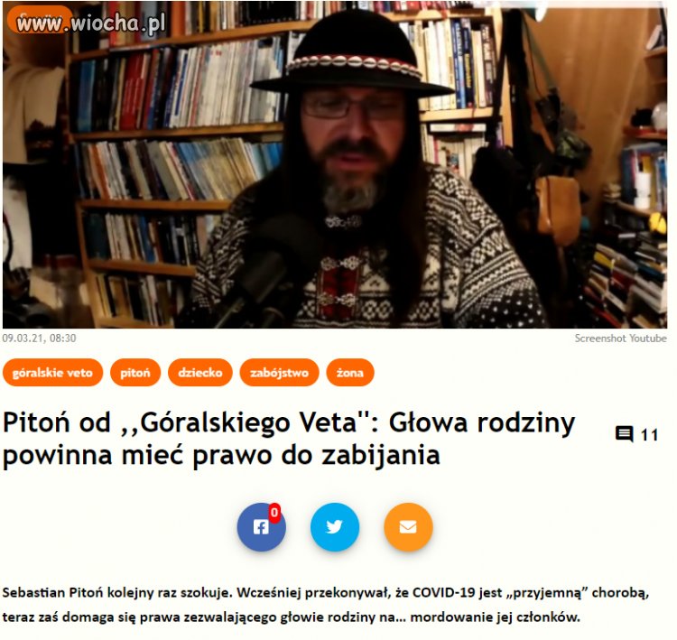 Pitoń znowu szokuje
