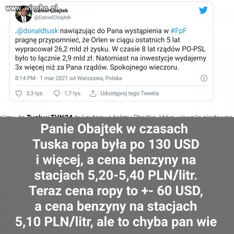 Pan O.  próbuje kontrować Tuska