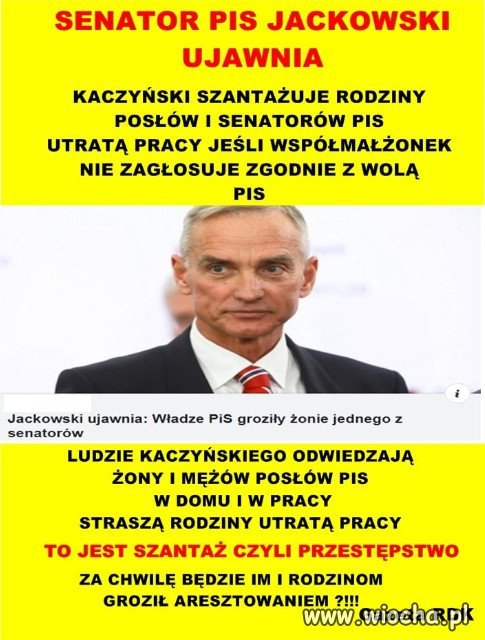Tak działa Kaczyński...kiedy ma kwity na wszystkich.