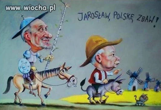 Trzy osiołki, koń i kot.