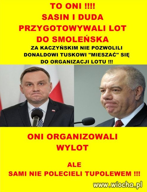 SASIN I DUDA PRZYGOTOWYWALI LOT DO SMOLEŃSKA