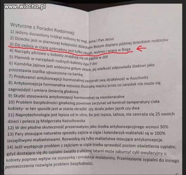 Wytyczne z poradni rodzinnej?