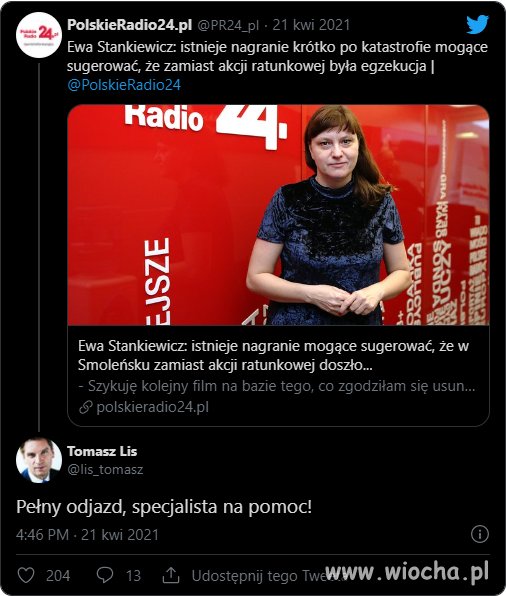 Żona eksperta podkomisji Macierewicza