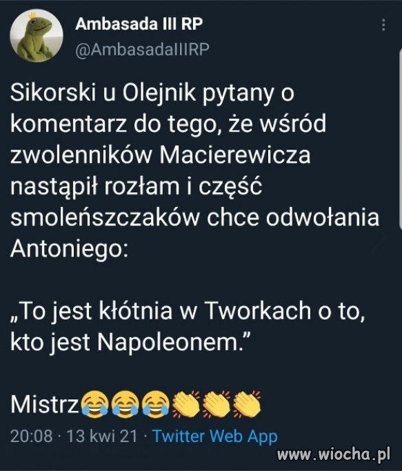 Kłótnia w Tworkach o to kto jest Napoleonem...