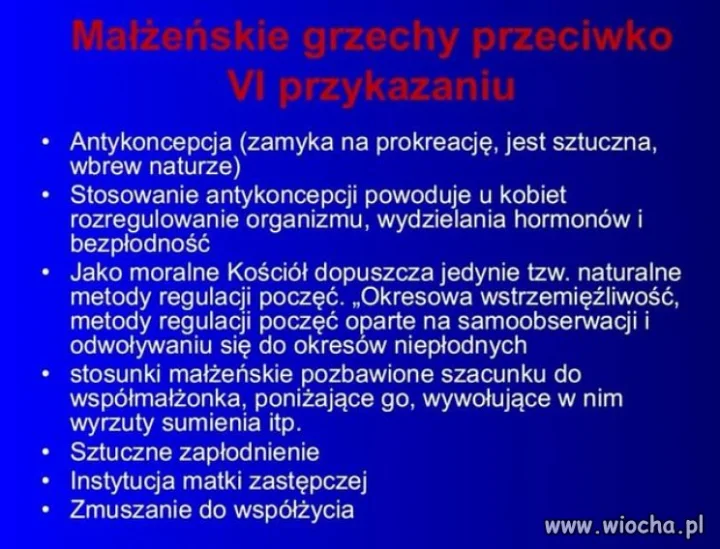 Małżeńskie grzechy przeciwko VI przykazaniu???