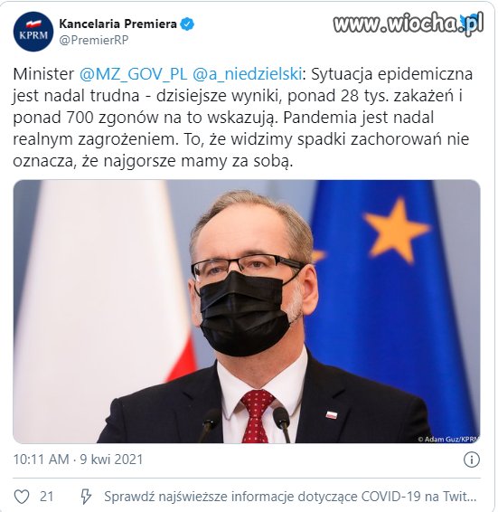 Spadek zachorowań (?)