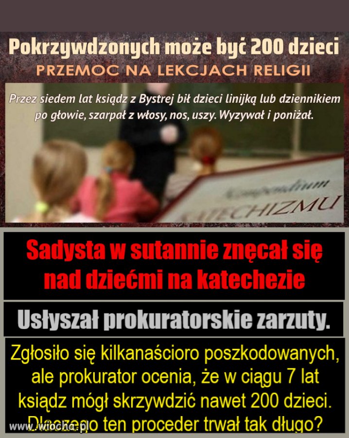 Sadysta w sutannie znęcał się nad dziećmi na katechezie