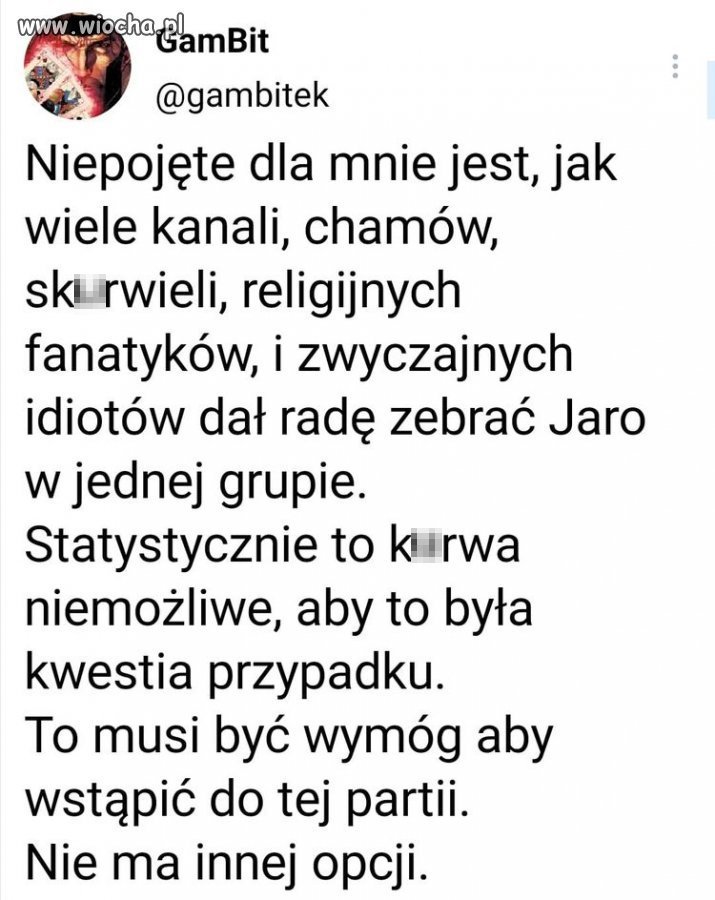 Bo to partia idiotów i szumowin