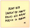 Alert RCB na ten weekend...