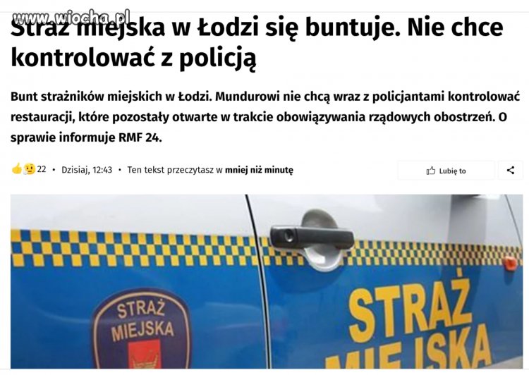 Bunt straży miejskiej w Łodzi.Nie chcą się szmacić