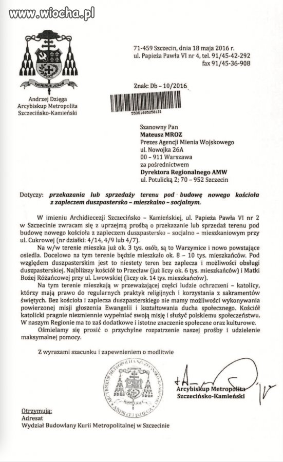 Ksiądz Dymer zdobył dla arcybiskupa 