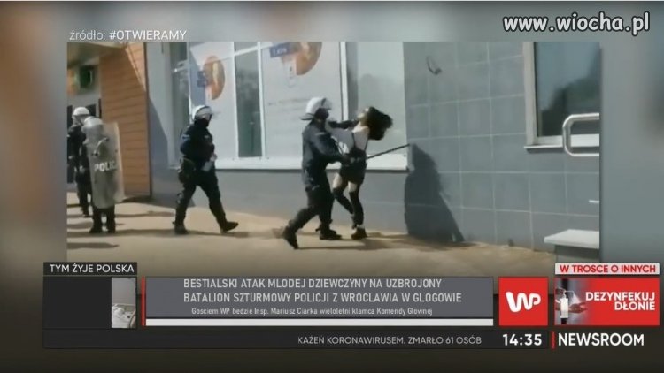 Bestialski atak na grupę maszerujących policjantów