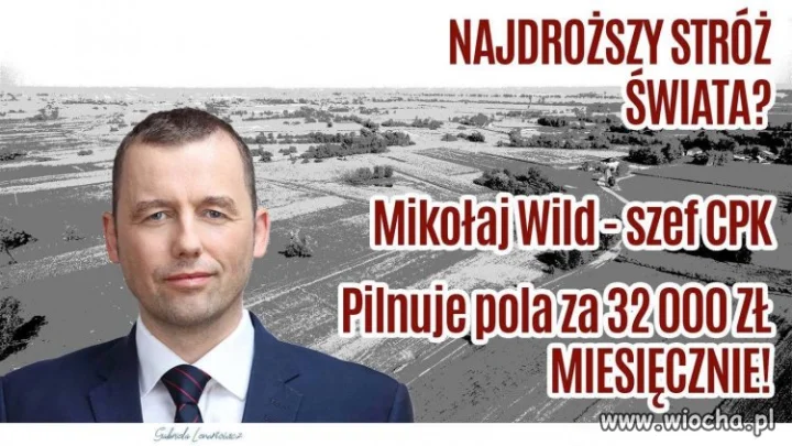 Za pilnowanie pola w Baranowie inkasuje 32 000 zł/m-c. 