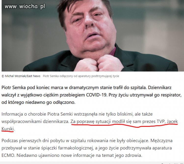  Semka odłączony od aparatury podtrzymującej życie