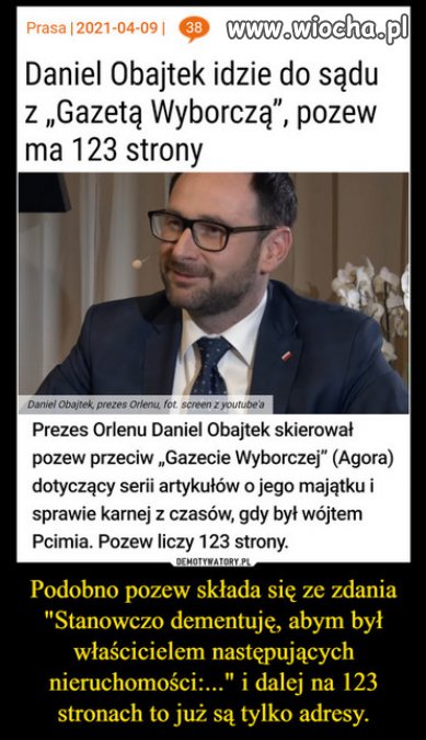 Afera Obajtka w sadzie, bedzie wesolo...