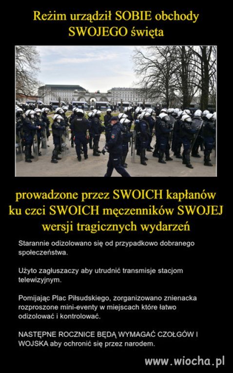 Reżim PiS coraz dalej od narodu, odgrodzony milicja...