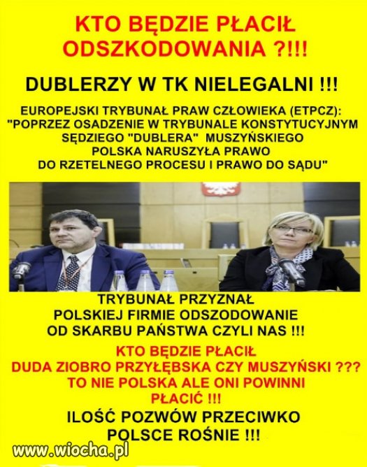 Ilość pozwów przeciwko Polsce rośnie!!!