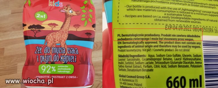 Wegański żel do mycia dla dzieci