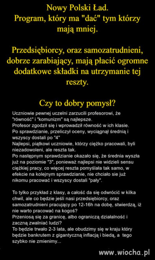 Tak wyglada Polski Nowy Ład PiSu...