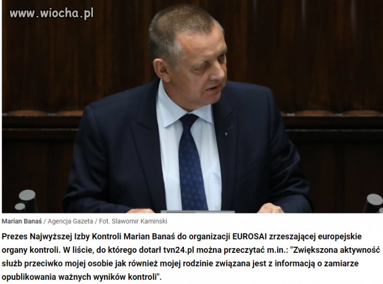 Banaś prosi Unię o wsparcie